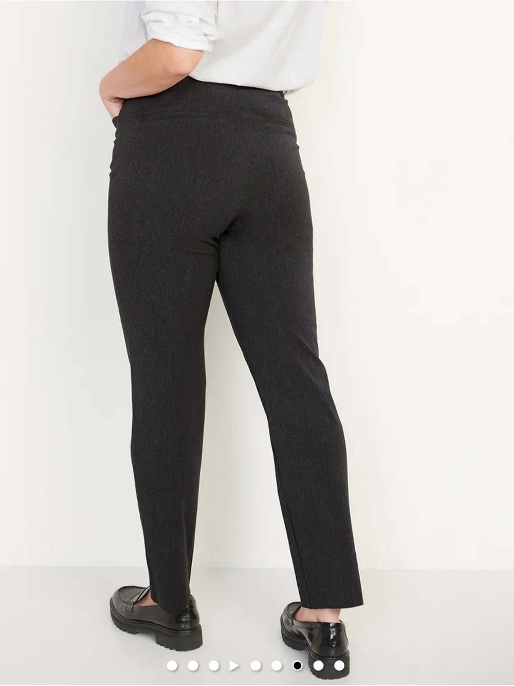 Old Navy High-Waisted Dark Heather Gray Pixie Straight Pants - Picture 3 of 16